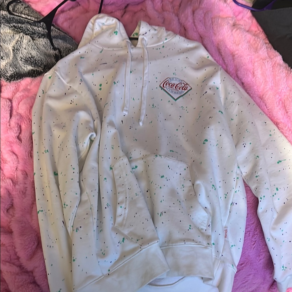 Coca-Cola Speckled White Hoodie